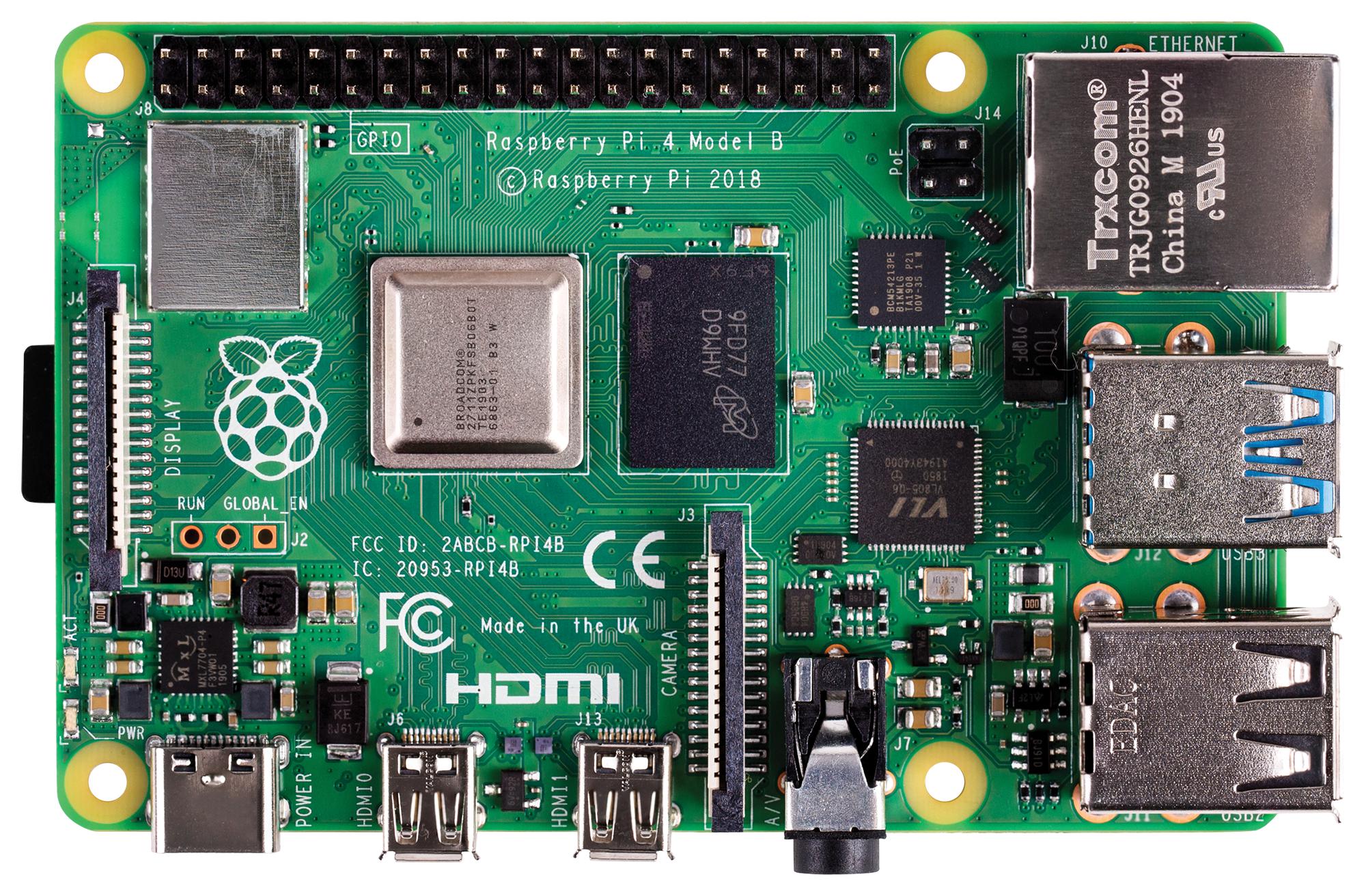 برد رزبری پای Raspberry Pi 4 مدل B تولید انگلستان با رم 4GB